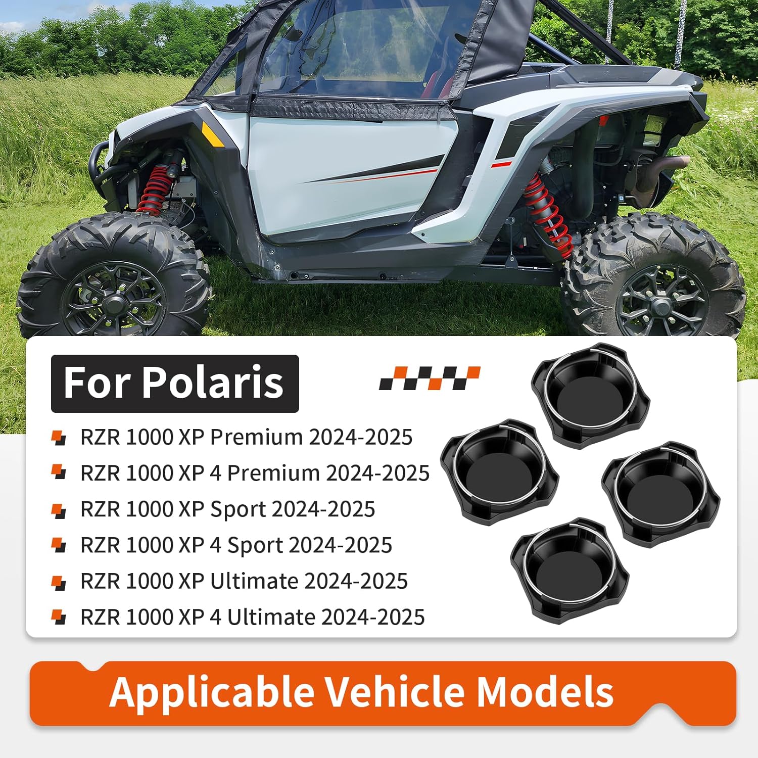 4Pcs Center Hub Wheel Cap for Polaris RZR 1000 XP/XP 4 2024-2025 1525221-655