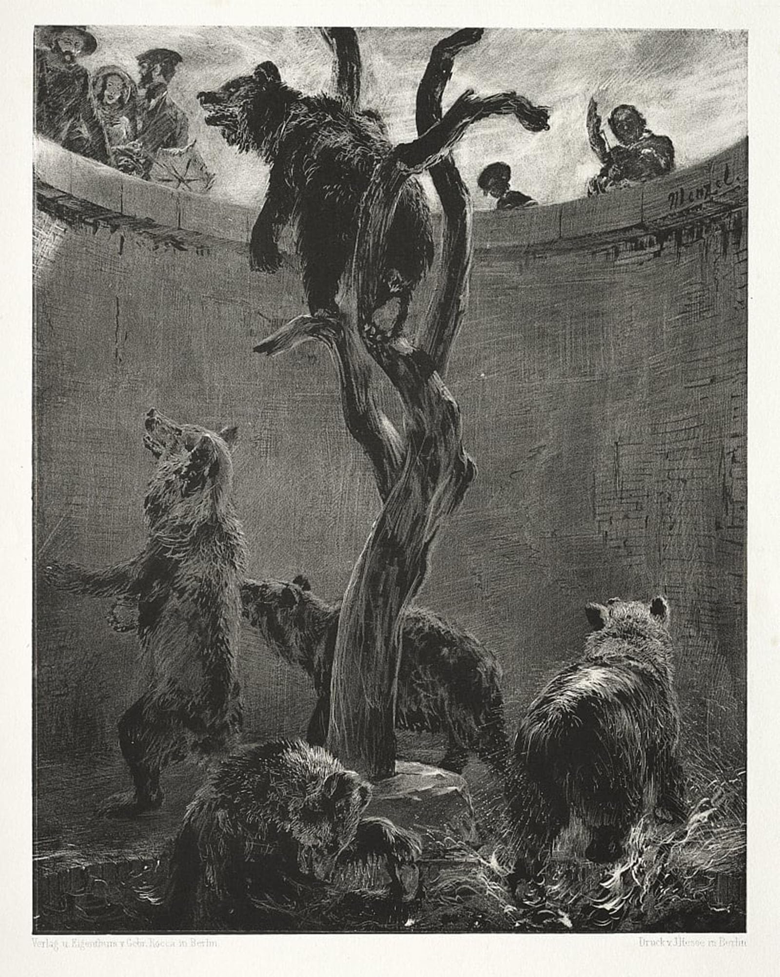 SERENDIPITP Vintage Picture Print on Canvas Wall Art Poster Essay on Stone with Brush and Scraper: The Pit by Adolph Menzel Artwork Print Poster for Wall Decor 60x90cm