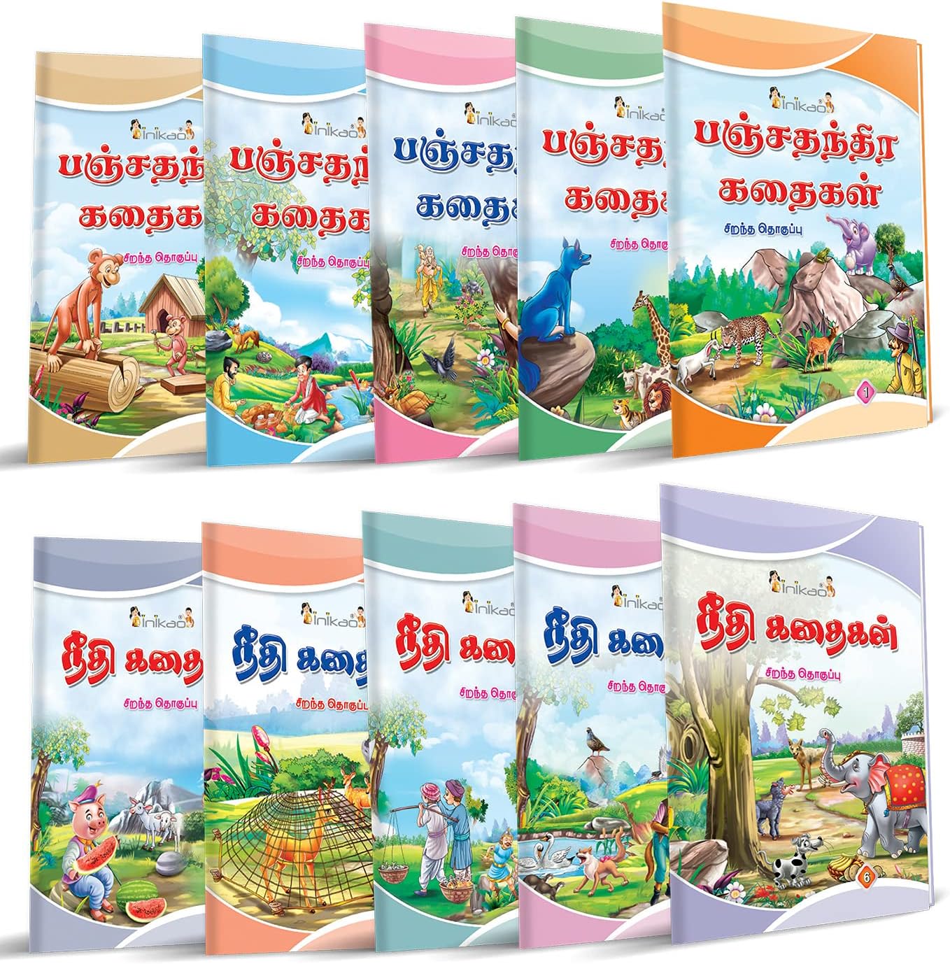 InIkao Story Books for kids in Tamil | 101 Illustrated Moral Tales | Pack of 10 Bedtime Stories Book Collection for Children Age 4+ (Moral Story Collections)