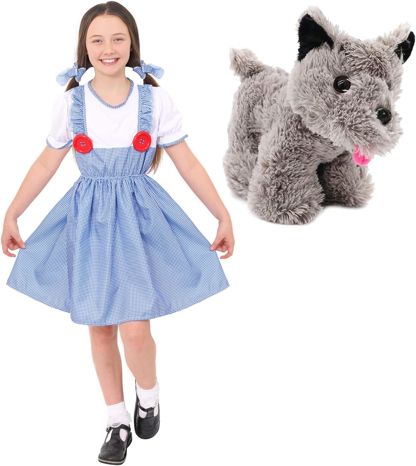 I LOVE FANCY DRESS LTD Disfraz DE Dorothy para NIÑAS. EL Mago DE OZ Disfraz DE Dorothy para DÍA Mundial del Libro/Semana del Libro. Vestido DOROTY + Cintas para EL Cabello + Cesta (Grande)