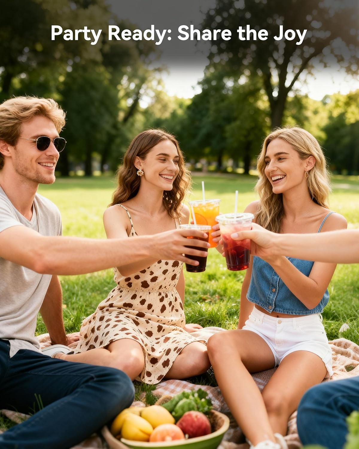 EUHOMY 100 Pack - 16 oz Clear Plastic Cups with Lids and Straws, Sturdy & Food Safe Iced Coffee Cups with lids, Disposable Plastic Smoothie Cups for Cold Drinks - Image 6