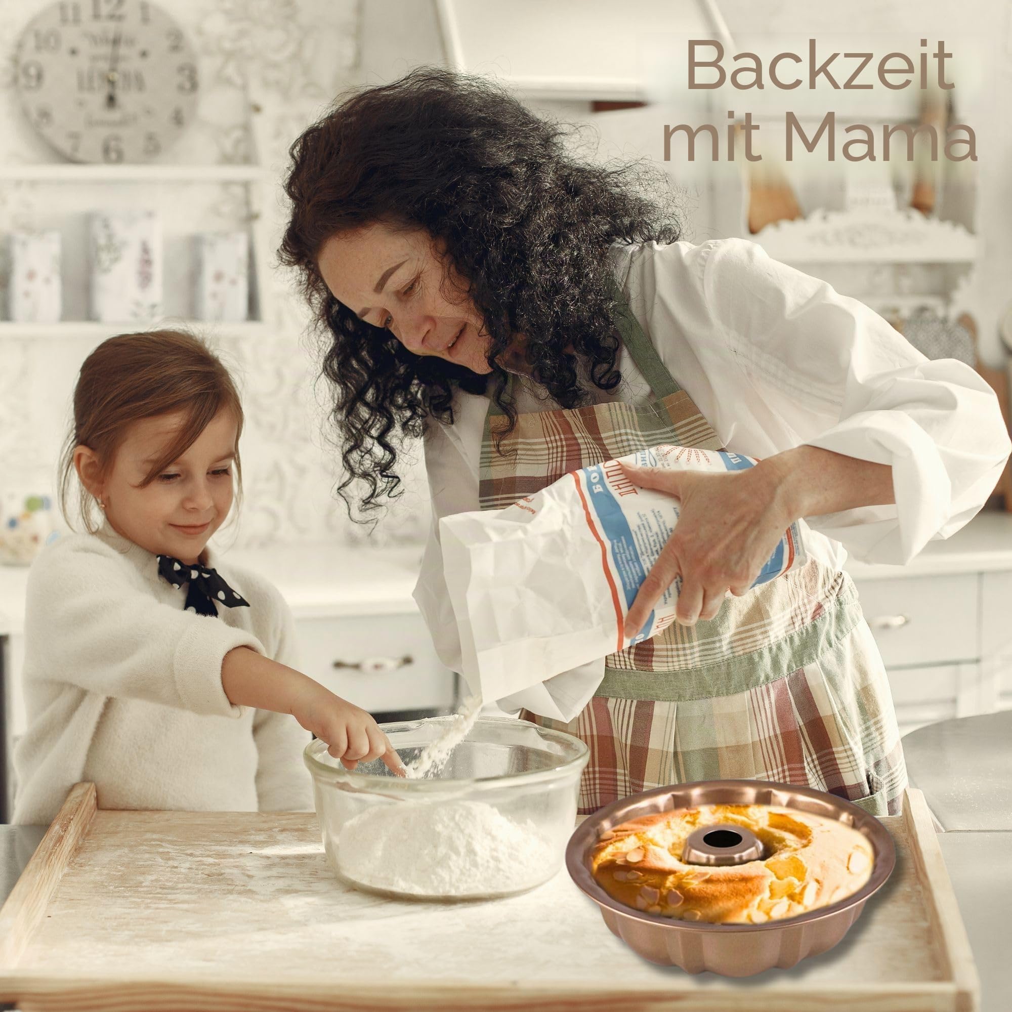2 Stück Gugelhupfform, Antihaft-Kuchenformen aus Karbonstahl, Gugelhupf Backform, Kugelhupf Backform 24cm, Kuchenform für Kuchen Brot (Gold)