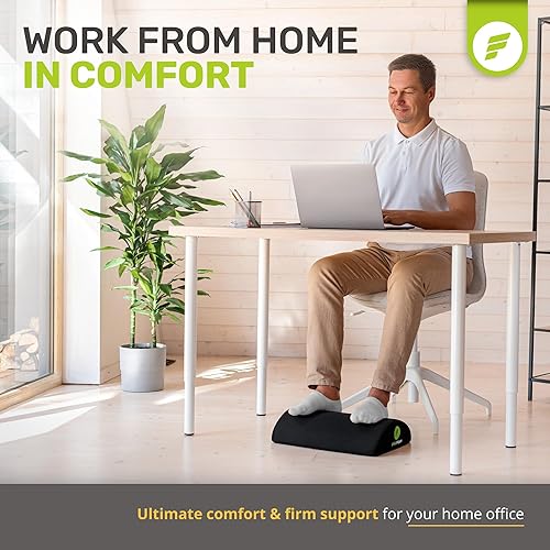 Miniatura 2 de ErgoFoam Reposapiés para debajo del escritorio en el trabajo - Reposapiés premium debajo del escritorio - Reposapiés de escritorio para dolor