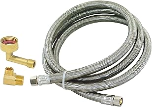 Eastman 8 Ft. Dishwasher Installation Kit, Braided Stainless Steel Supply Line with 3/8 Inch Compression Ends, 41059