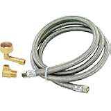 Eastman 6 Ft. Dishwasher Installation Kit, Braided Stainless Steel Supply Line with 3/8 Inch Compression Ends, 41045