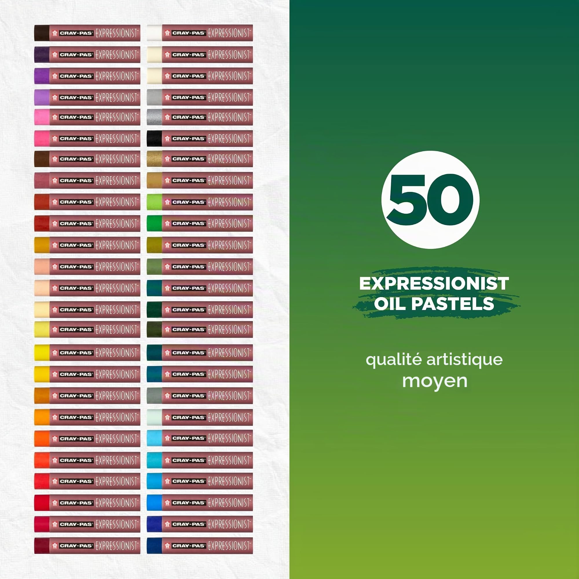 Cray Pas Expressionist Lot de 50 Pastels à huile couleurs Assortis
