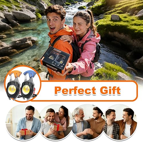 Miniatura 2 de COB - Llavero de luz de trabajo – Multiherramienta recargable para campamento, iniciador de fuego, 7 modos, 1600 lúmenes, para supervivencia