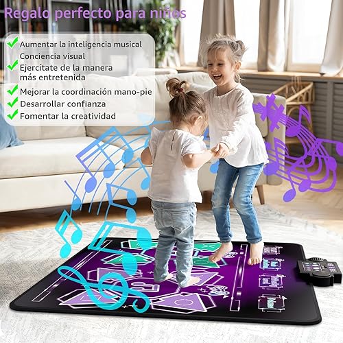 Vista 5 de Juguetes de tapete de baile para niños, almohadilla de baile para 2 jugadores, regalos para niñas y niños pequeños de 3, 4, 5, 6, 7, 8, 9 + años