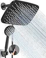 Veken 11.8 Inch Matte Black Rain Shower Head with Handheld - High Pressure 5-Mode Dual Combo for Luxurious Showers
