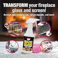 Vista 2 de Quick N Brite Fireplace Glass Cleaner Kit with Cloth and Sponge, Removes Soot, Smoke, Creosote, and more, 16 oz, 1-Pack