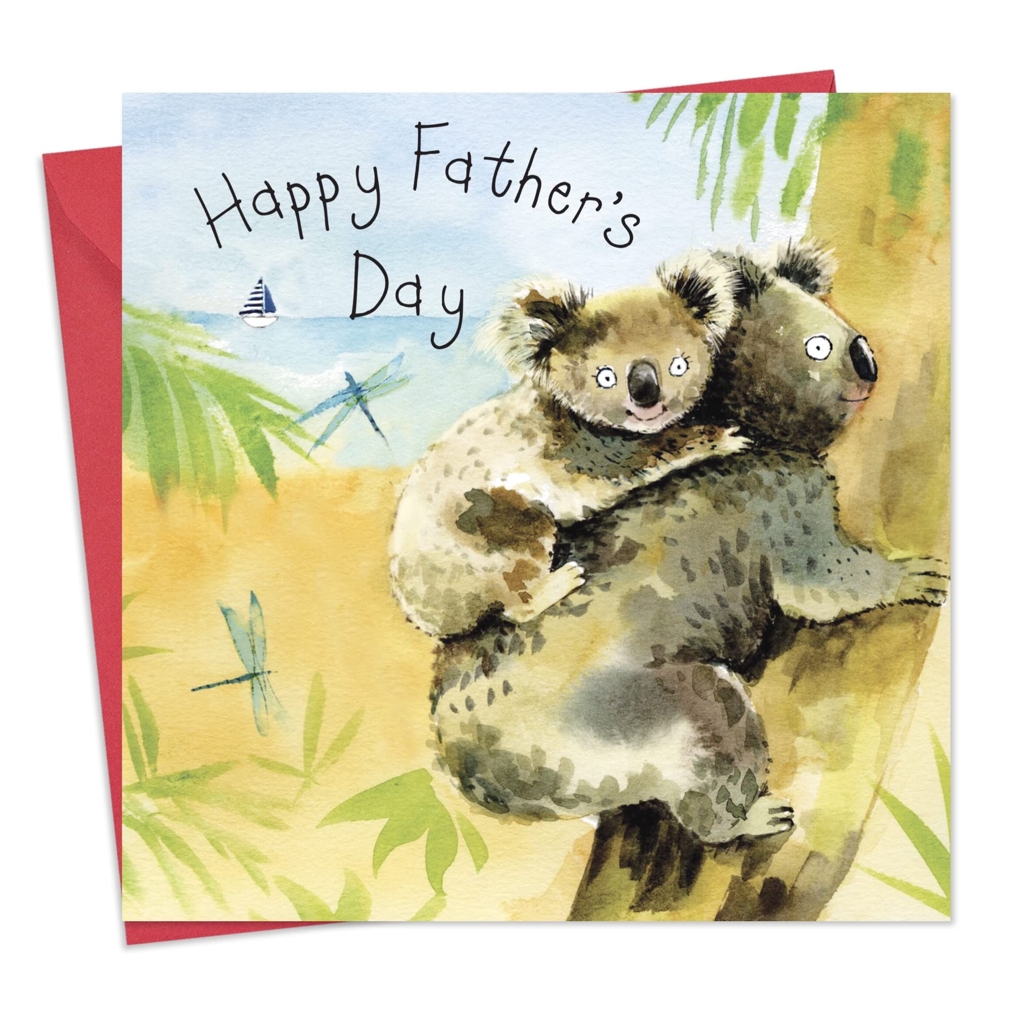 Twizler Carte De Fête Des Pères Koala – Carte De Fête Des Pères De La Part D'une Fille Ou D'un Fils