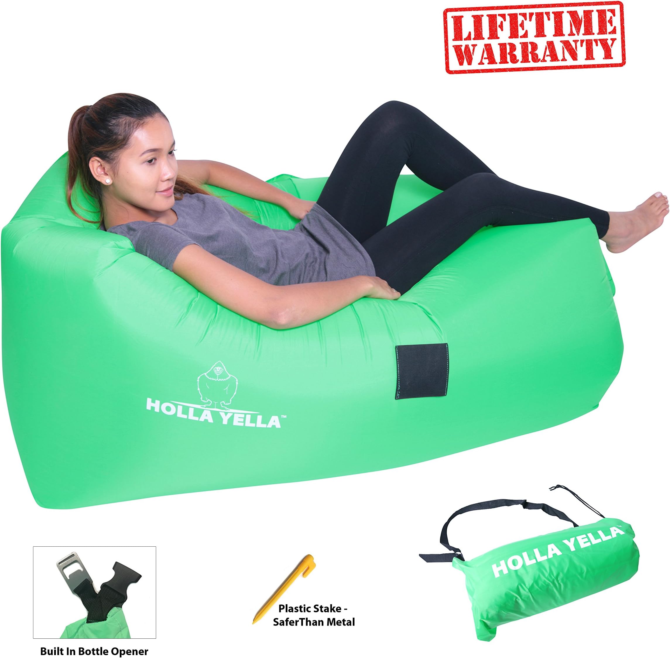 Inflatable Lounger Chair - Stays Inflated Longer, Easy to Inflate - Air Hammock, Sofa Great for The Pool, Beach, Festivals, Camping, Sports, Concerts, Naps, Relaxing - Indoor Outdoor Use