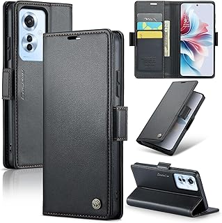 جراب موبايل متوافق مع رينو 11F شبكة الجيل الخامس 5G متعدد الوظائف من جلد البولي يوريثين الممتاز فتحة للبطاقات وحامل ومحفظة لرينو 11F 5G اسود منقلب