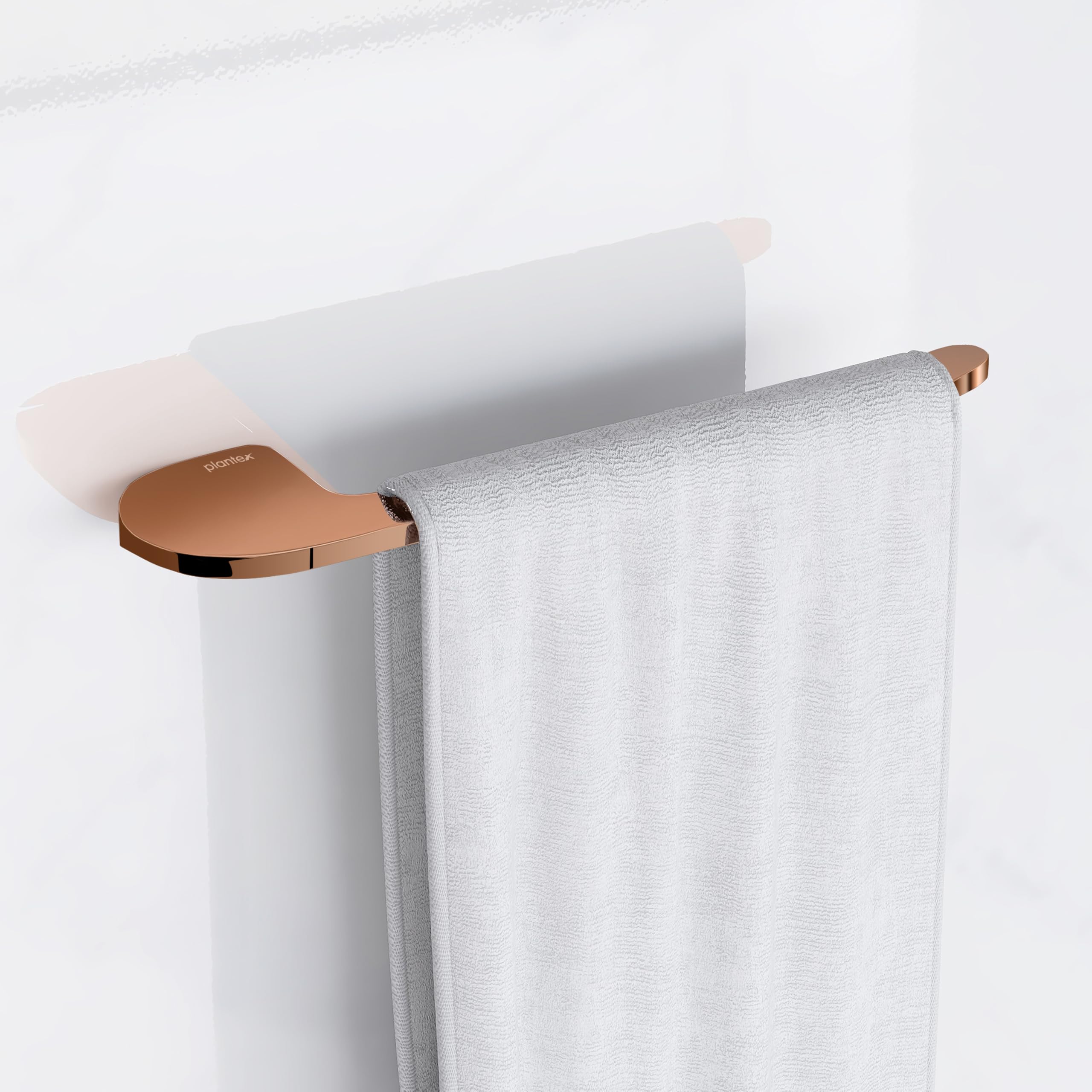 Plantex Smero Pure Brass Napkin Holder/Ring/Hand Napkin Holder for Wash Basin/Bathroom Accessories - Smart(PVD Rose Gold)-image-1