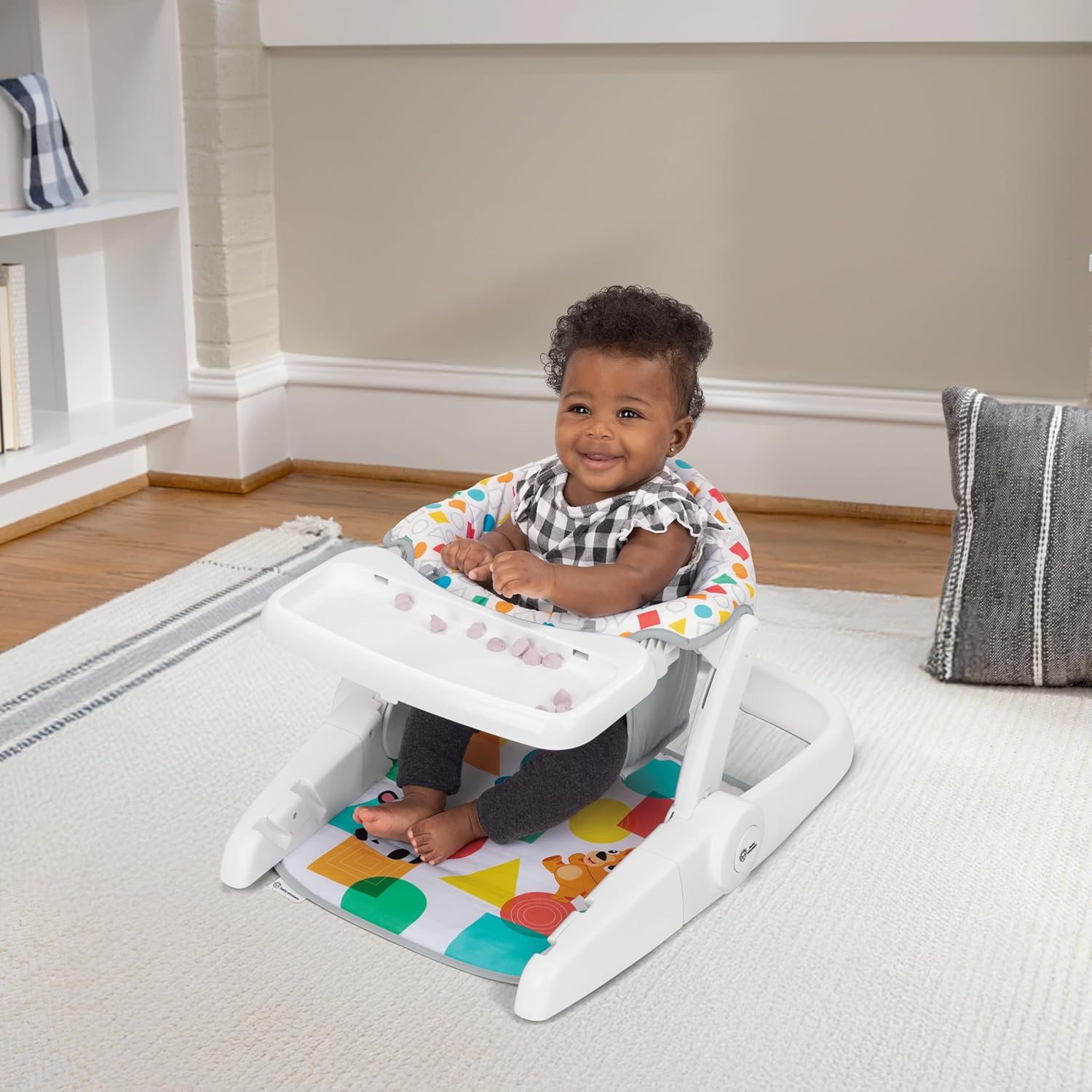 Baby Einstein 4-in-1 Kickin' Tunes Learn-to-Sit Music & Language Floor Seat, with 2 Positions and Detachable Kick Piano, Ages 4 Months and Up