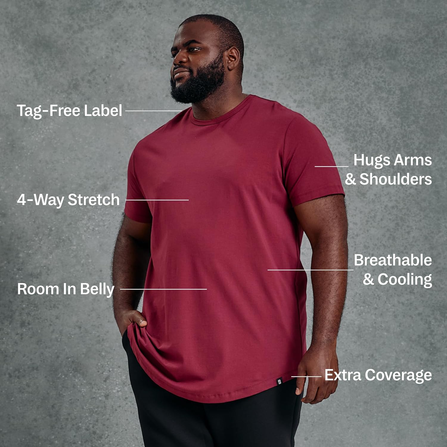 STRONGSIZE Men's Big and Tall Shirts – Stretch T-Shirt for Casual Wear (Available in Longer and Regular Length) - Image 2