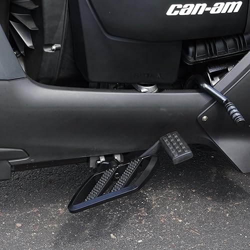 Miniatura 7 de Tablas de suelo de conductor de combate para Can-Am Ryker Aluminio Negro Corte Contraste Ajustable Extendido Estribos Más Anchos Reposapiés 600,