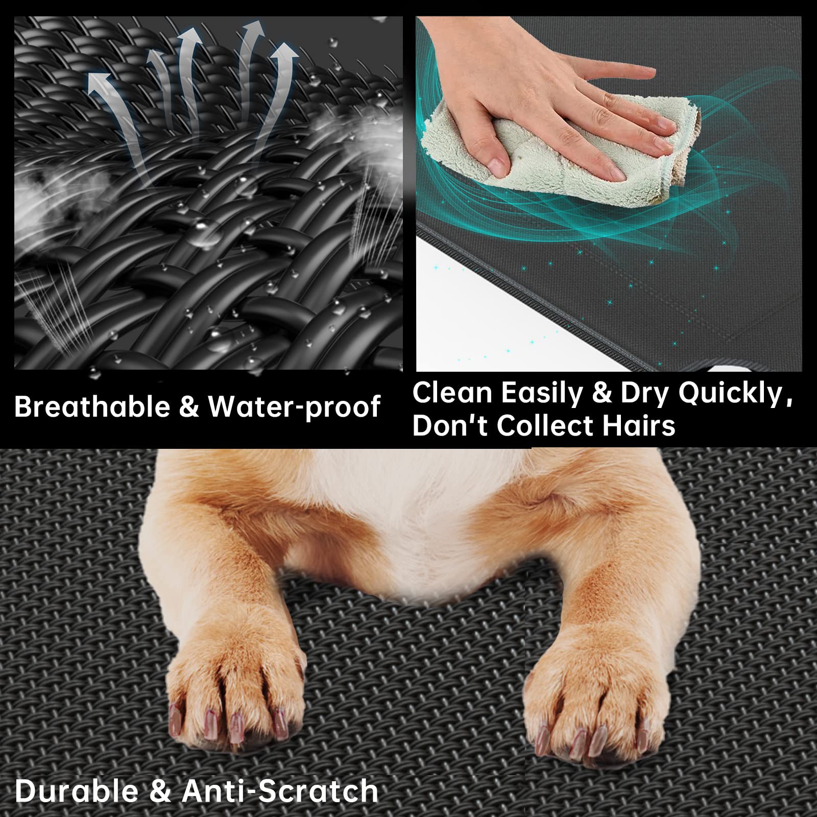 KORIMEFA Brandina per Cani Lettino Rialzato per Cani Grande Cuccia Cane Interno Esterno Brandina Cane Taglia Grande Lettino Rinfrescante per Animali Domestici, 122x85cm (L)