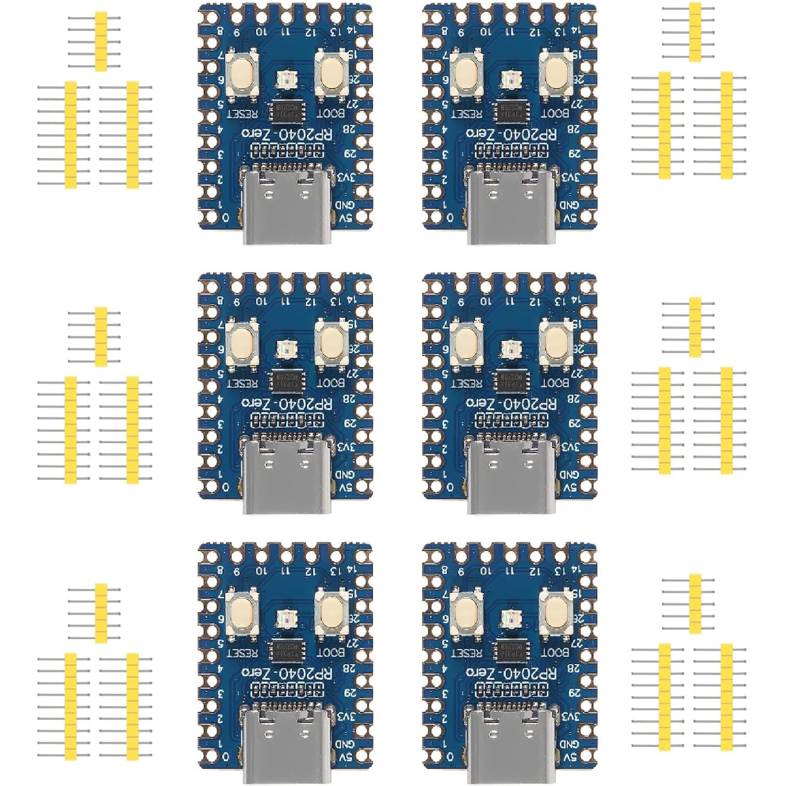 Photo 1 of Meshnology 6PCS RP2040-Zero Microcontroller, USB-C PICO Development Board Compatible with Rasp Berry P i & Ar duino