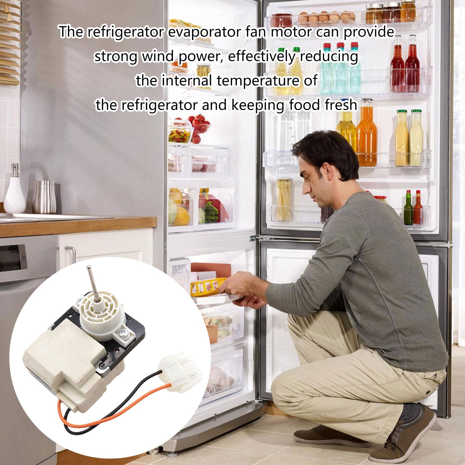 Amazon.co.jp: アップグレード製氷機修理モーター冷蔵庫蒸発器ファン