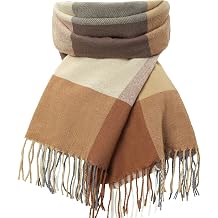 Winter Scarf for Women, Winter Warm Women's Scarves, Soft Blanket Scarf Classic Tassel Plaid