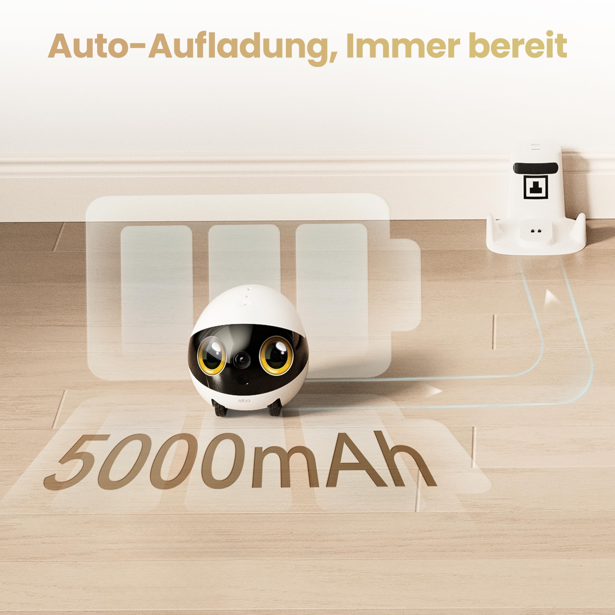 EBO Air 2S FamilyBot Haustierkamera-Roboter 2.5K mit KI-Tierverfolgung