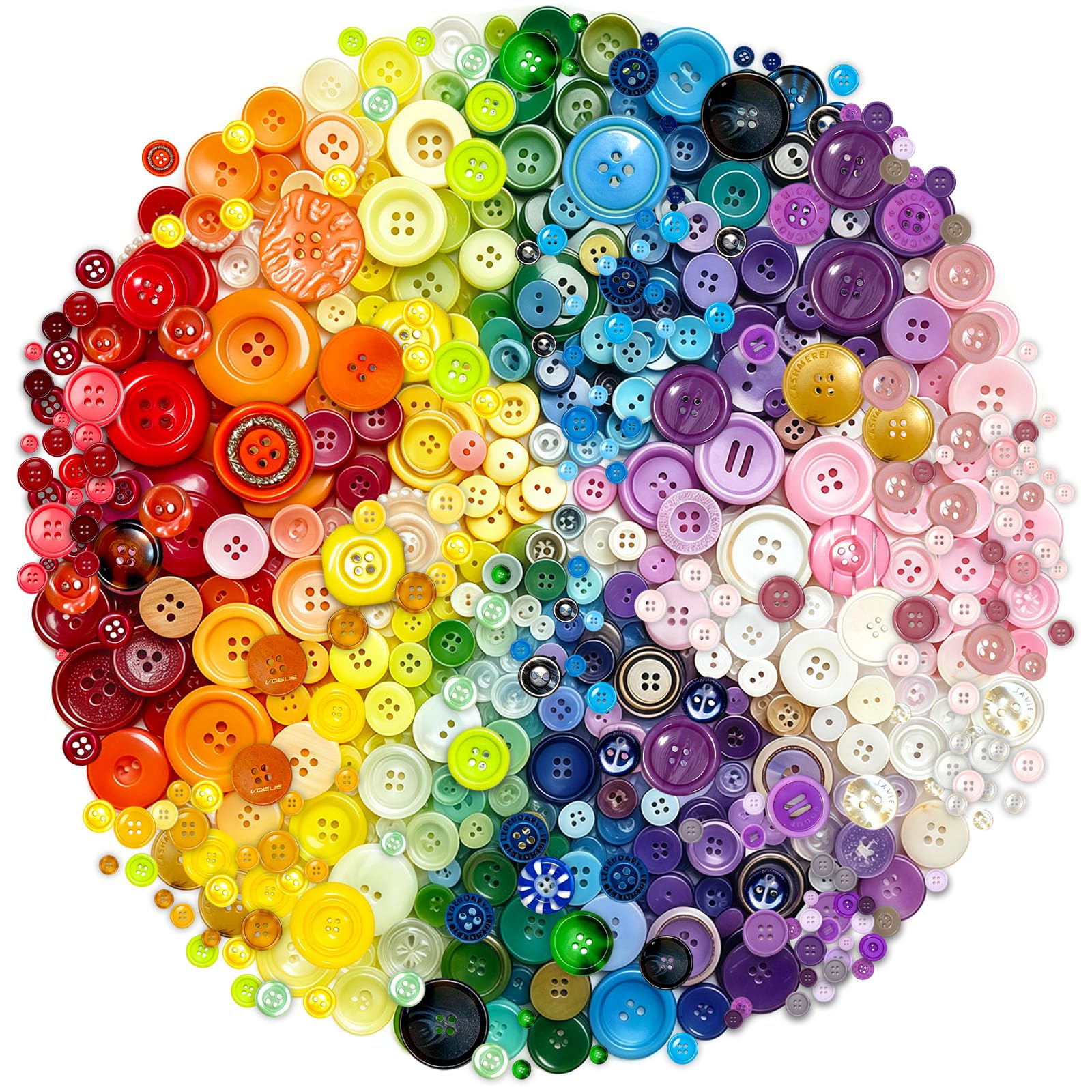 Colorful Resin Buttons - 500-700 Assorted -4