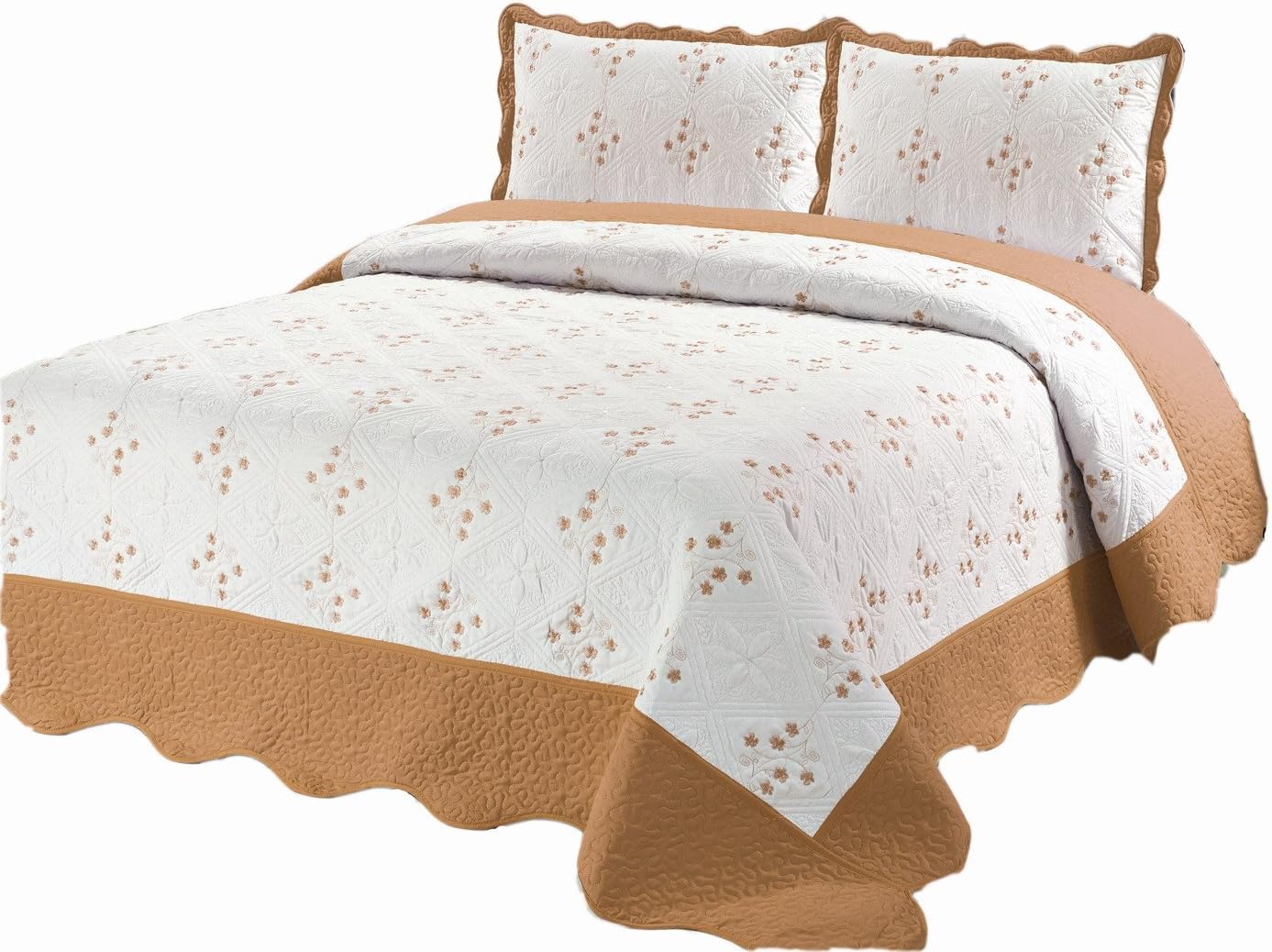 Infinite Fashion Reversible Embroidery Quilt Set, Queen