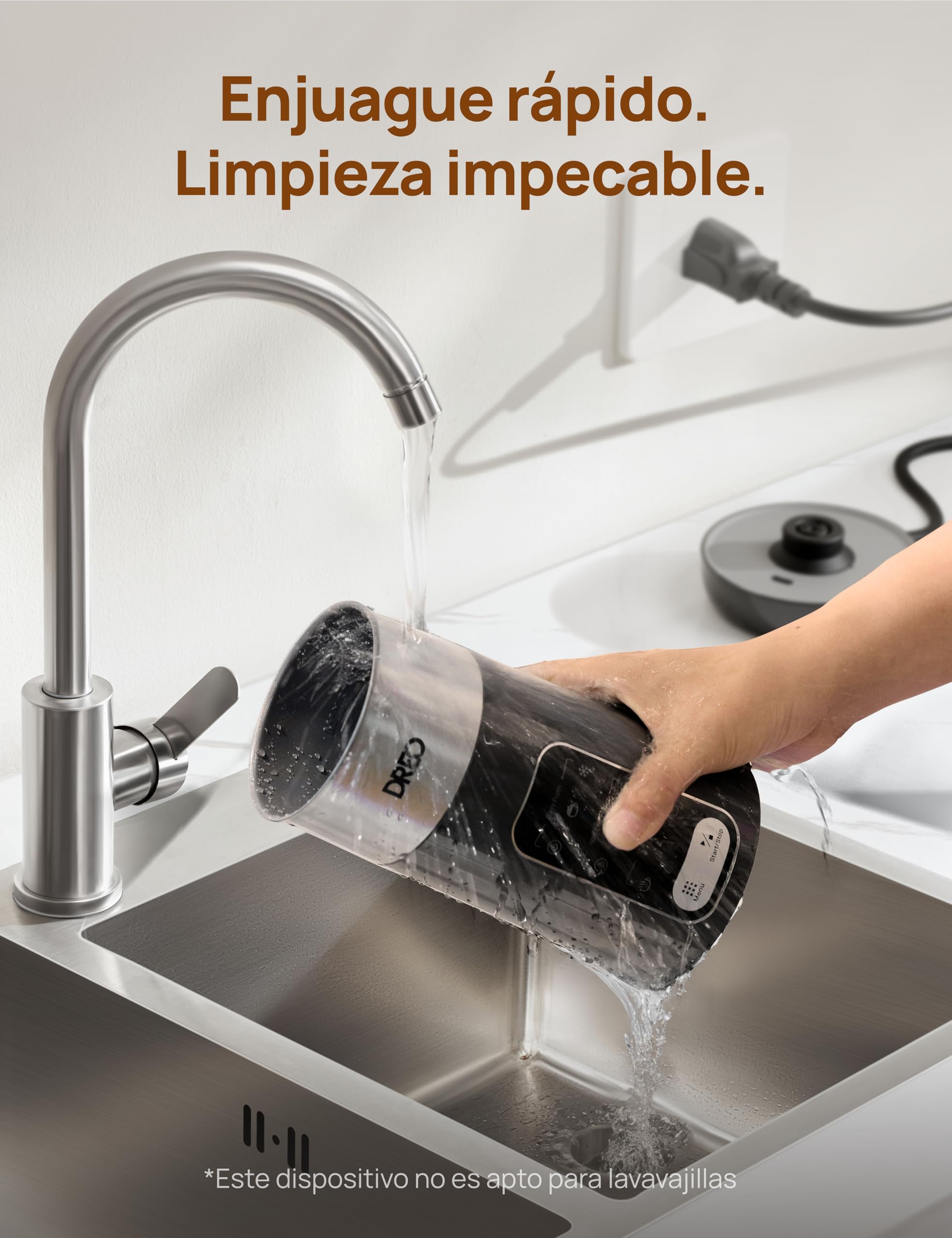 DREO Espumador de Leche Electrico, 8-in-1 Espumador Automático para Latte, Capuchino, Chocolate Caliente, 270ml Milk Frother de Acero Inoxidable, Espuma de Leche Caliente y Fría, LED, Fácil de Limpiar