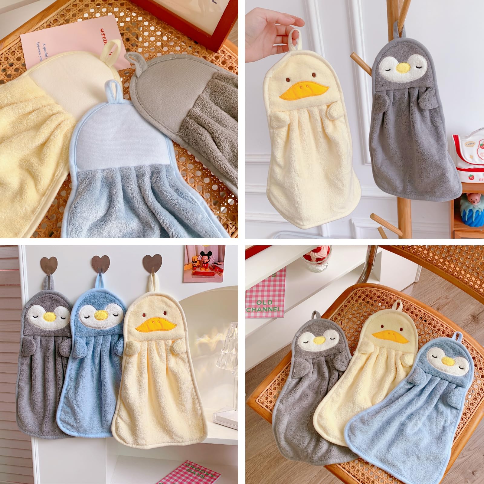 6 Asciugamani Asilo Con Animali - Microfibra Con Gancio Per Bambini - Foto 11