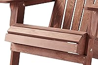 Vista 7 de Silla Adirondack plegable de madera de gran tamaño con respaldo premontado y tabla de asiento, silla de patio de madera para jardín, patio trasero