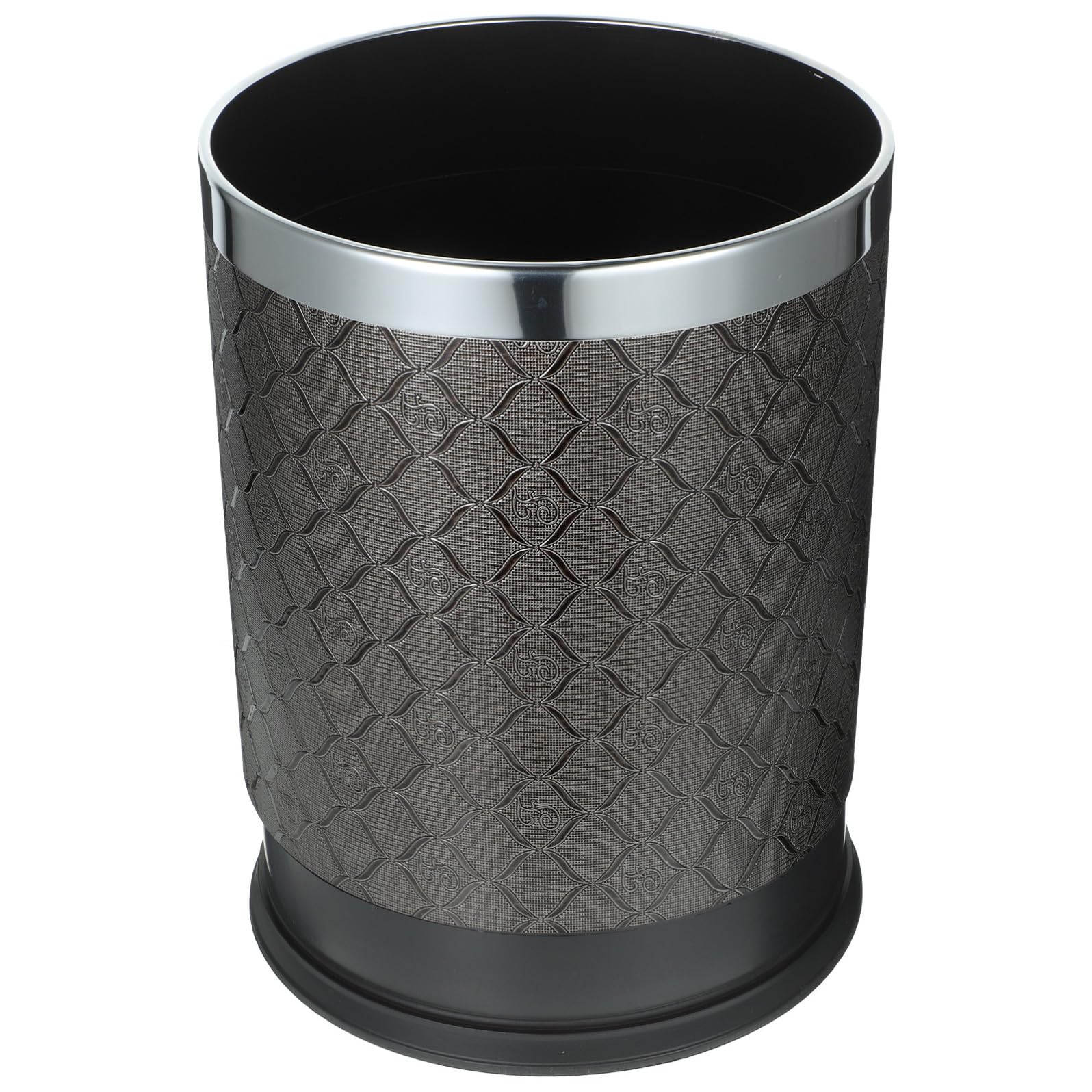 NUOBESTY Cubo de Basura de Plástico Negro, Redondo, sin Tapa para Hogar
