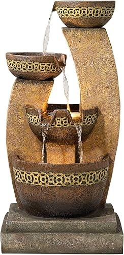 Vista 8 de Casada decorativa con tres contenedores 41 1/2 pulgadas Cuenco en cascada de cuatro