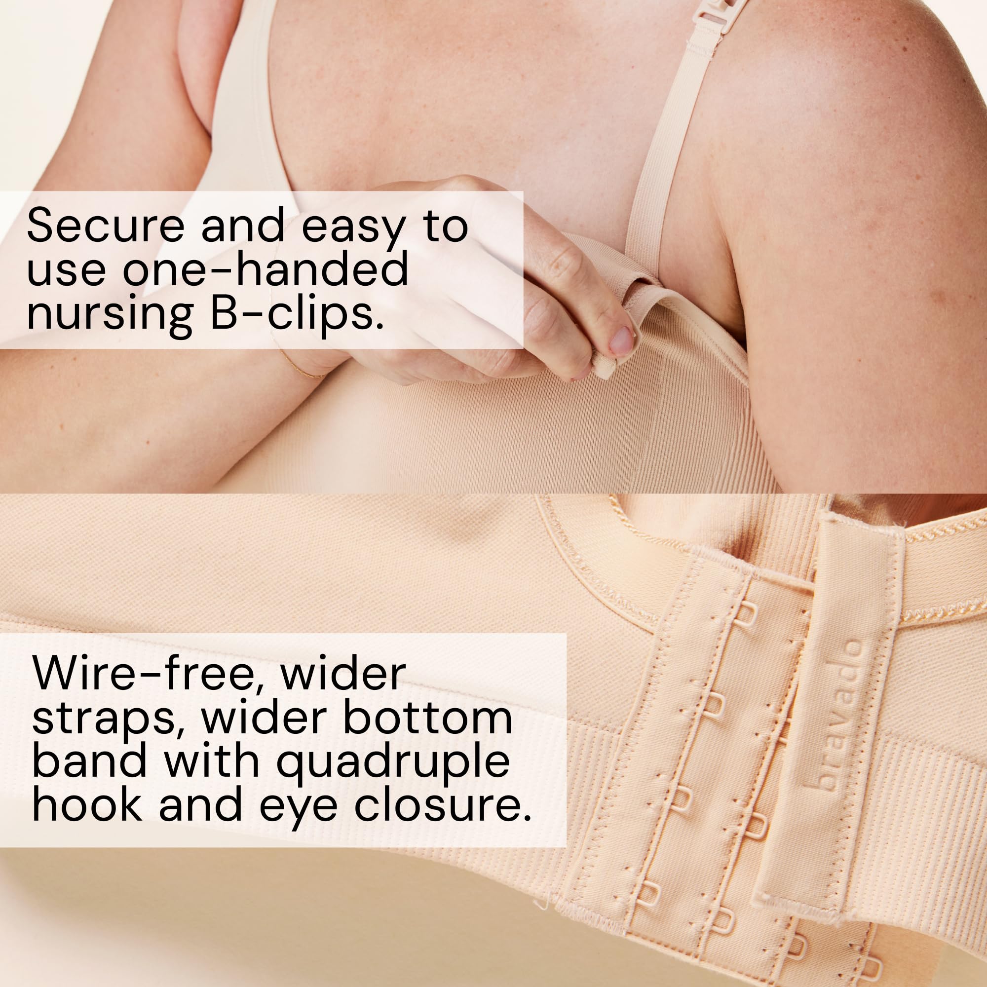 Bravado Designs Reggiseno senza cuciture di seta del corpo per l'allattamento al seno, reggiseno di maternità senza fili della tazza estesa