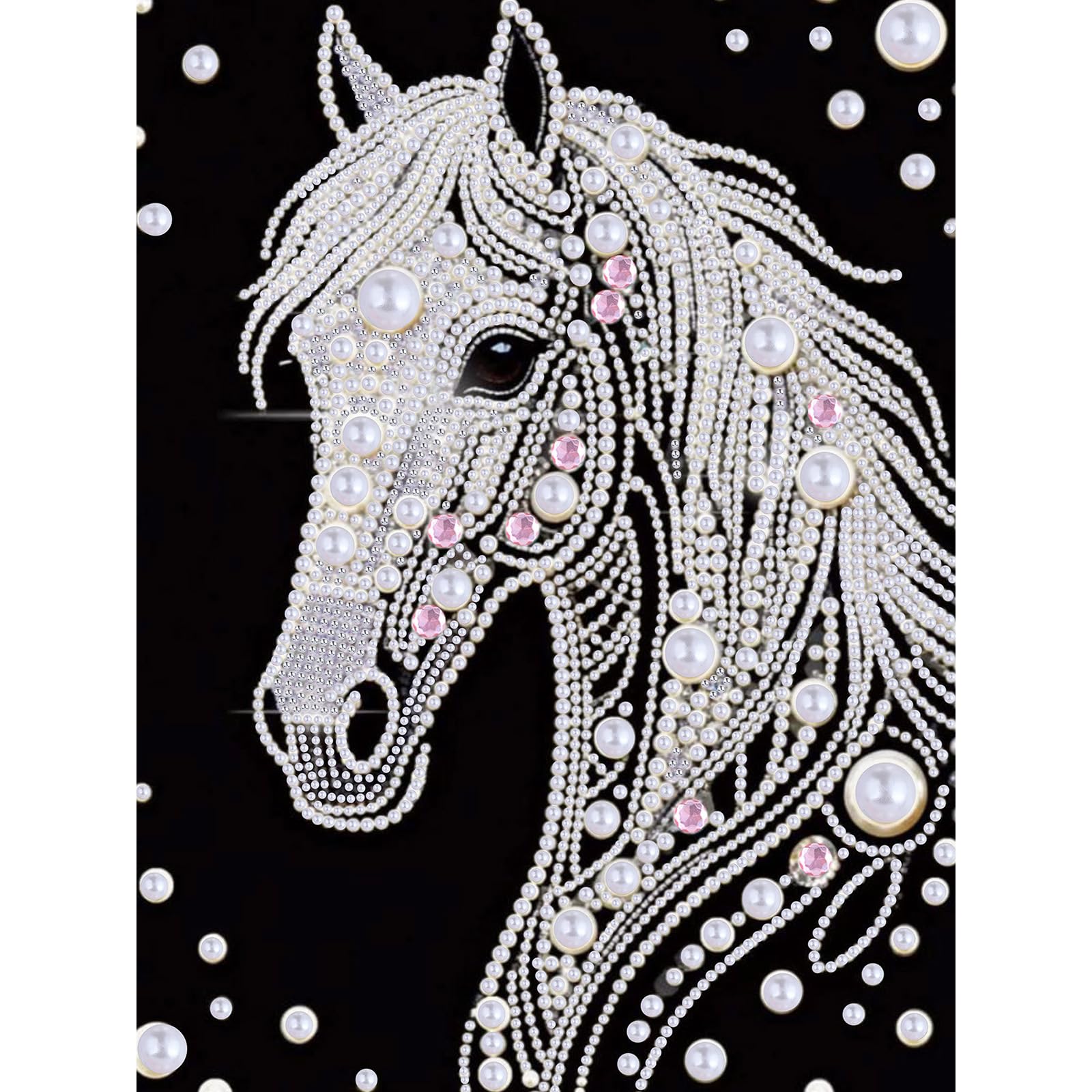 EOBROMD 5D DIY Pearl Painting Kit for Adults Horse, Diamond Art Kits Adults Beginner, Animal Diamond Painting Special Shape Rhinestones, Gem Art Craft for Home Wall Decor Gift 12 ร 16 inch โ image 1
