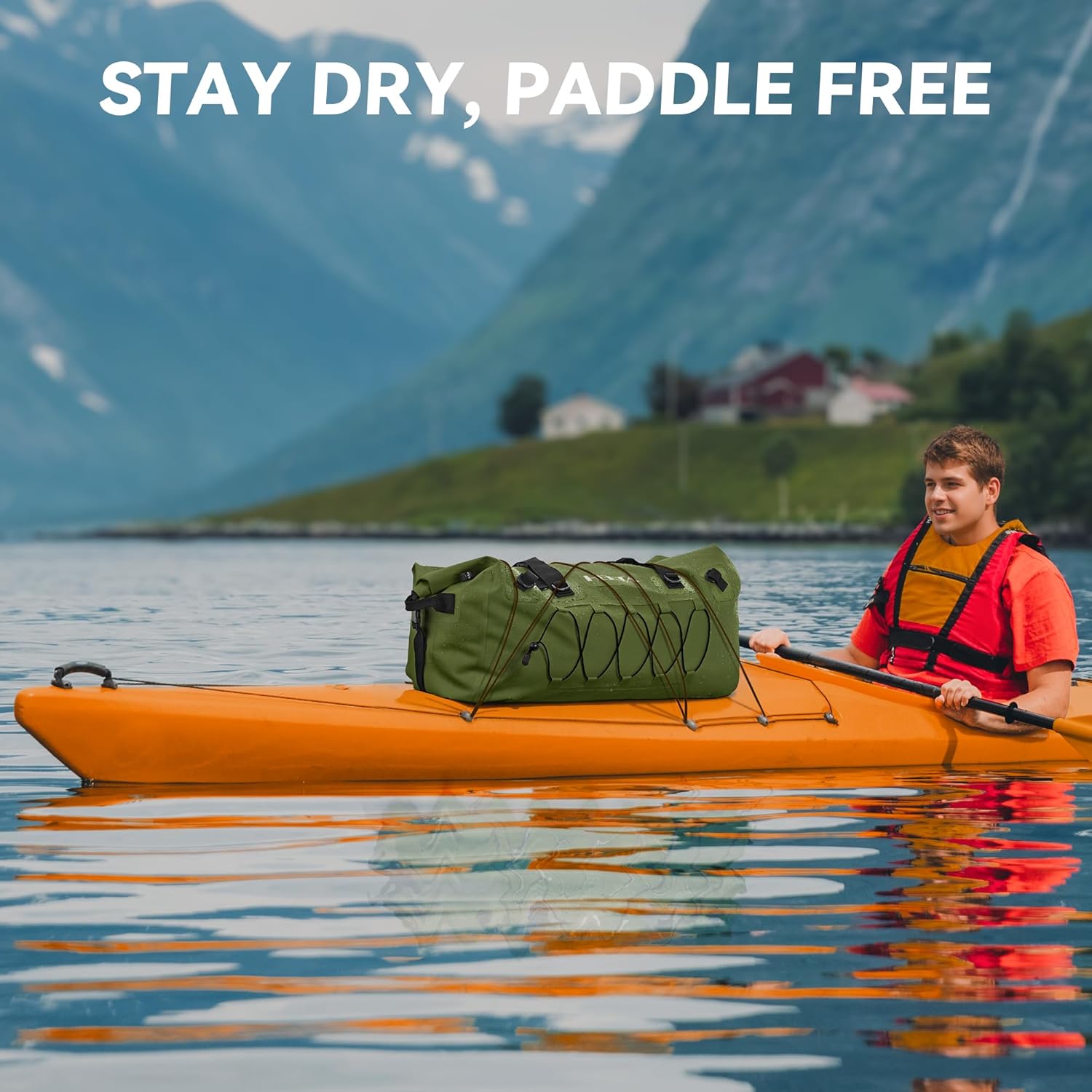 HEETA Waterproof Duffel Bag Motorcycle Dry Bag Backpack, 60L/80L Extra Large Rolltop Travel Duffle Bags with Straps & Handles for Kayaking Rafting Boating Canoeing Camping Gym Beach Cruise Ship - Image 8