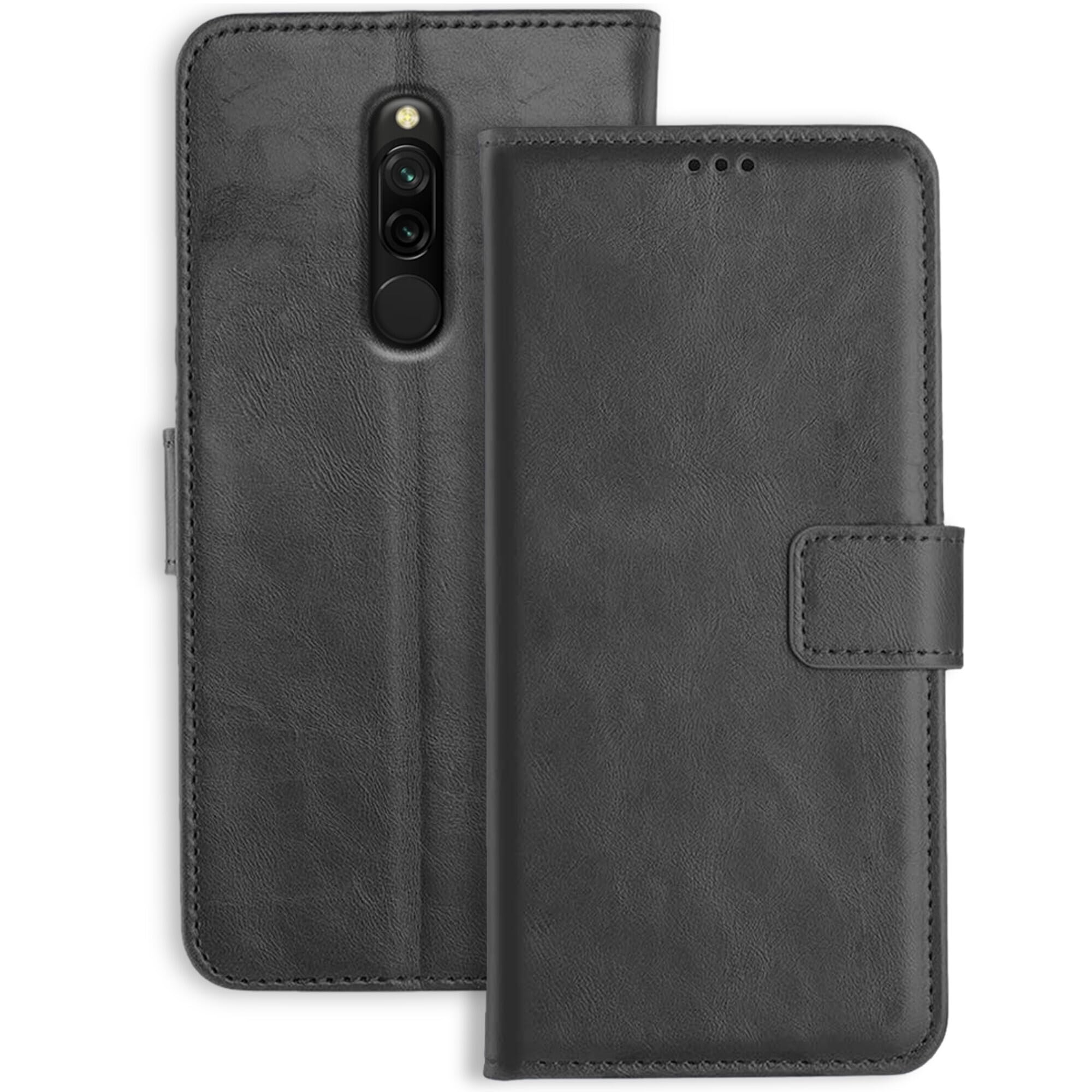 Ubros Network Redmi 8 Flip Back Cover Case | Inbuilt Stand & Pockets | Magnetic Shockproof Leather Wallet Style Flip Case for Redmi 8 (Black) (B0B2W2XT7B) Amazon Price History, Amazon Price Tracker