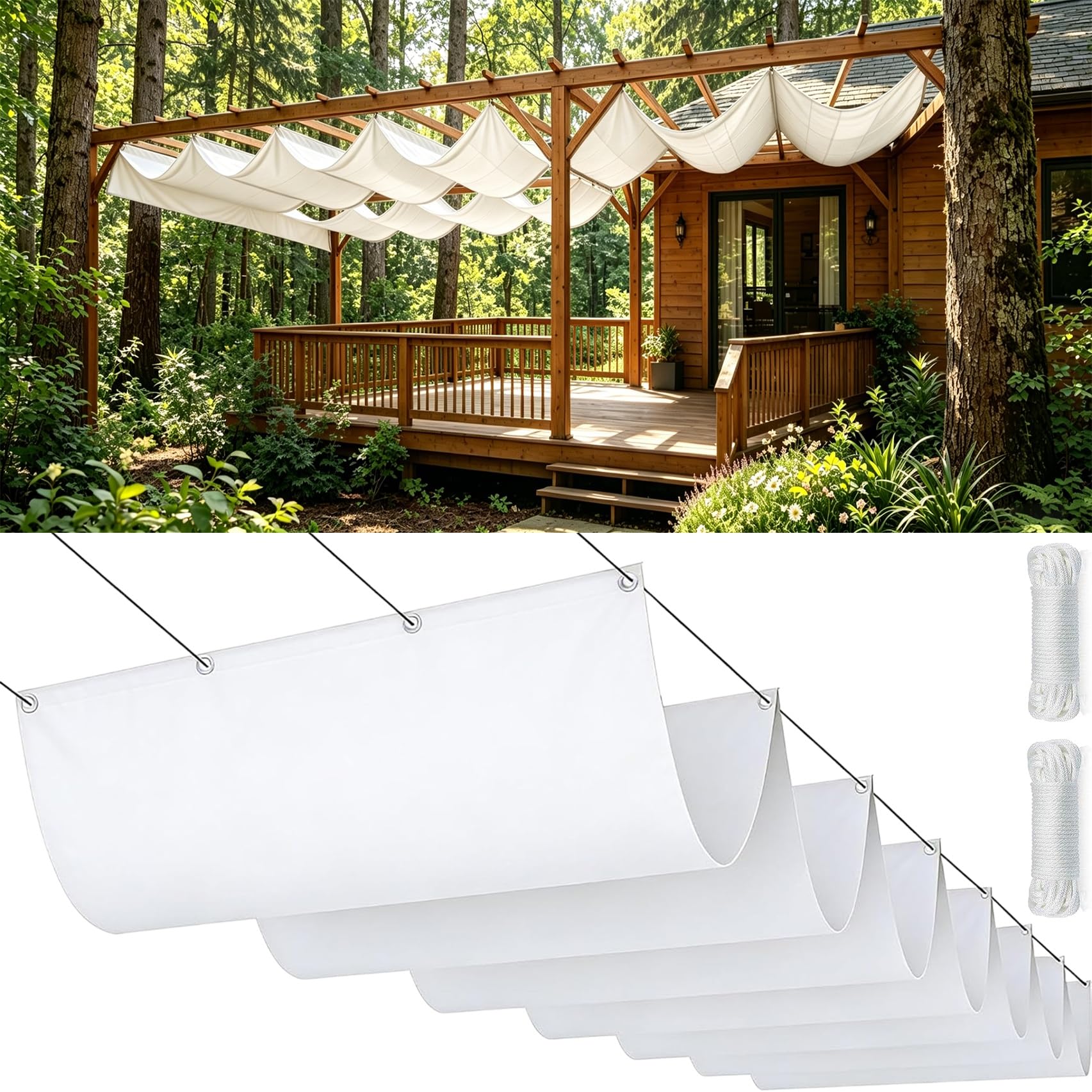 Voiles d'ombrage rétractable pour toit de terrasse et déjeuner au jardin