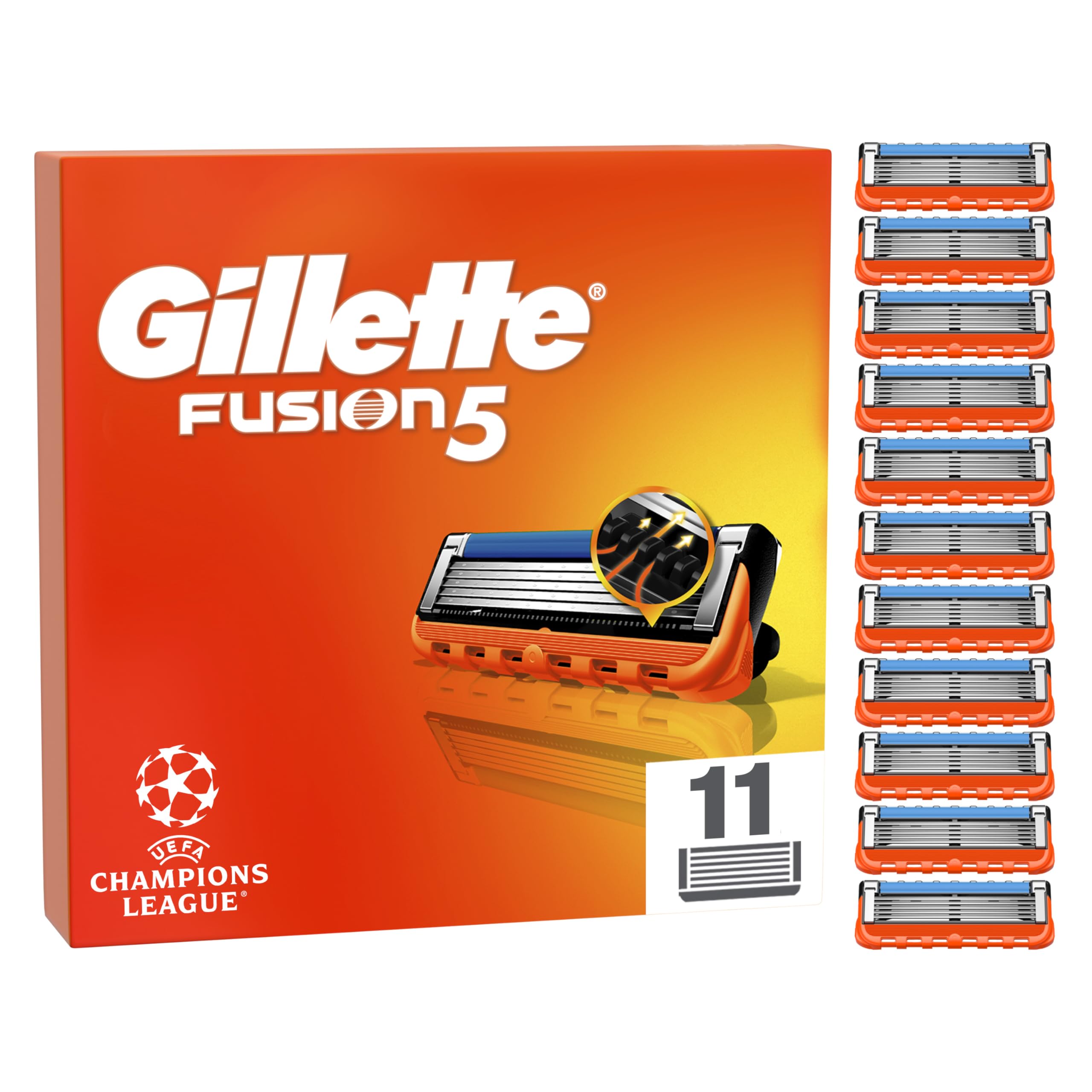 Gillette Fusion5 Blades, Men's Shaving Refills Pack of 11, Precision Trimmer, Anti-Friction Razor - 3
