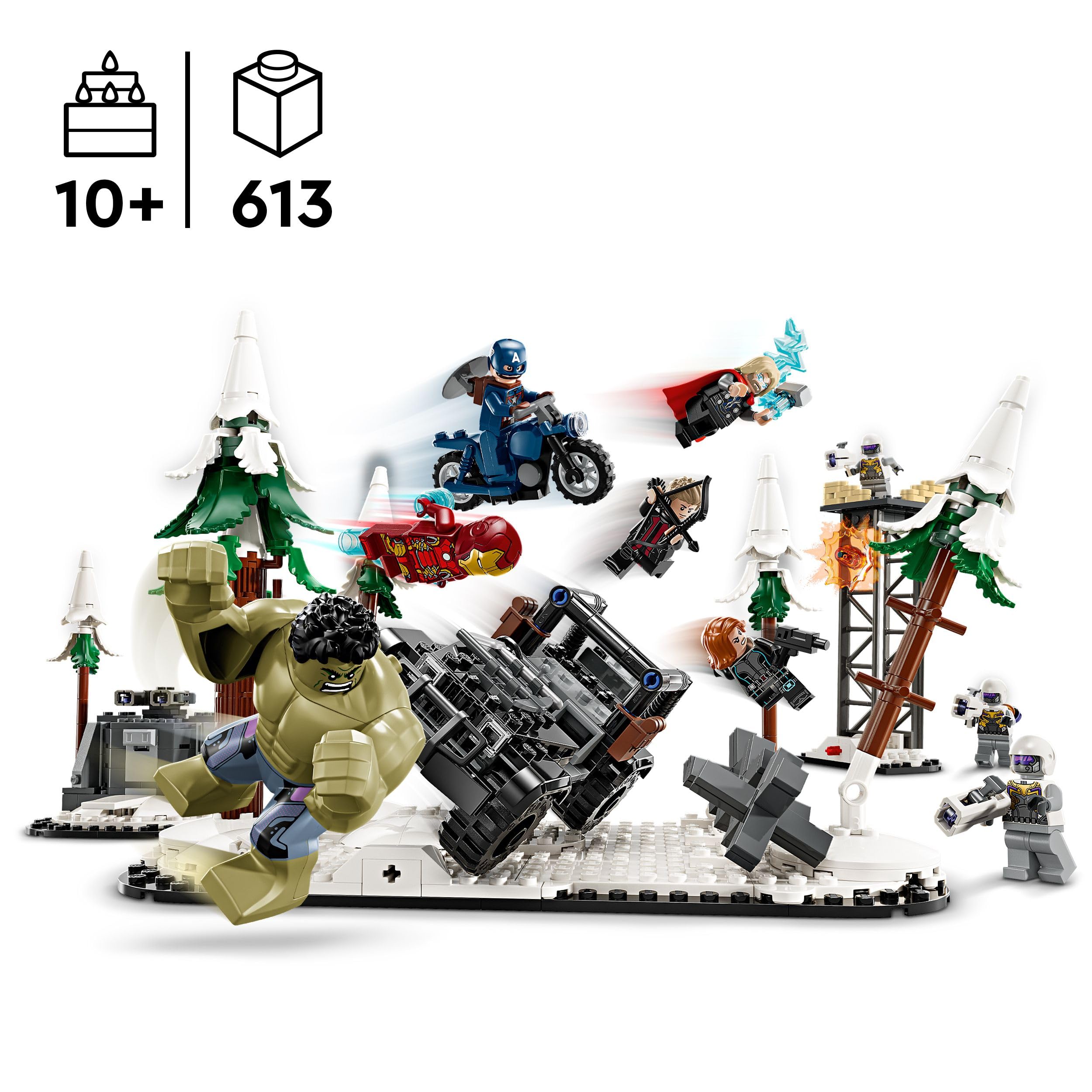 LEGO Marvel Avengers Assemble: Age of Ultron, Set Modulare da Costruire con Scene del Film e 8 Minifigure di Supereroi Inclusi Thor, Hulk e Iron Man, Giochi per Bambini e Bambine da 10 Anni 76291