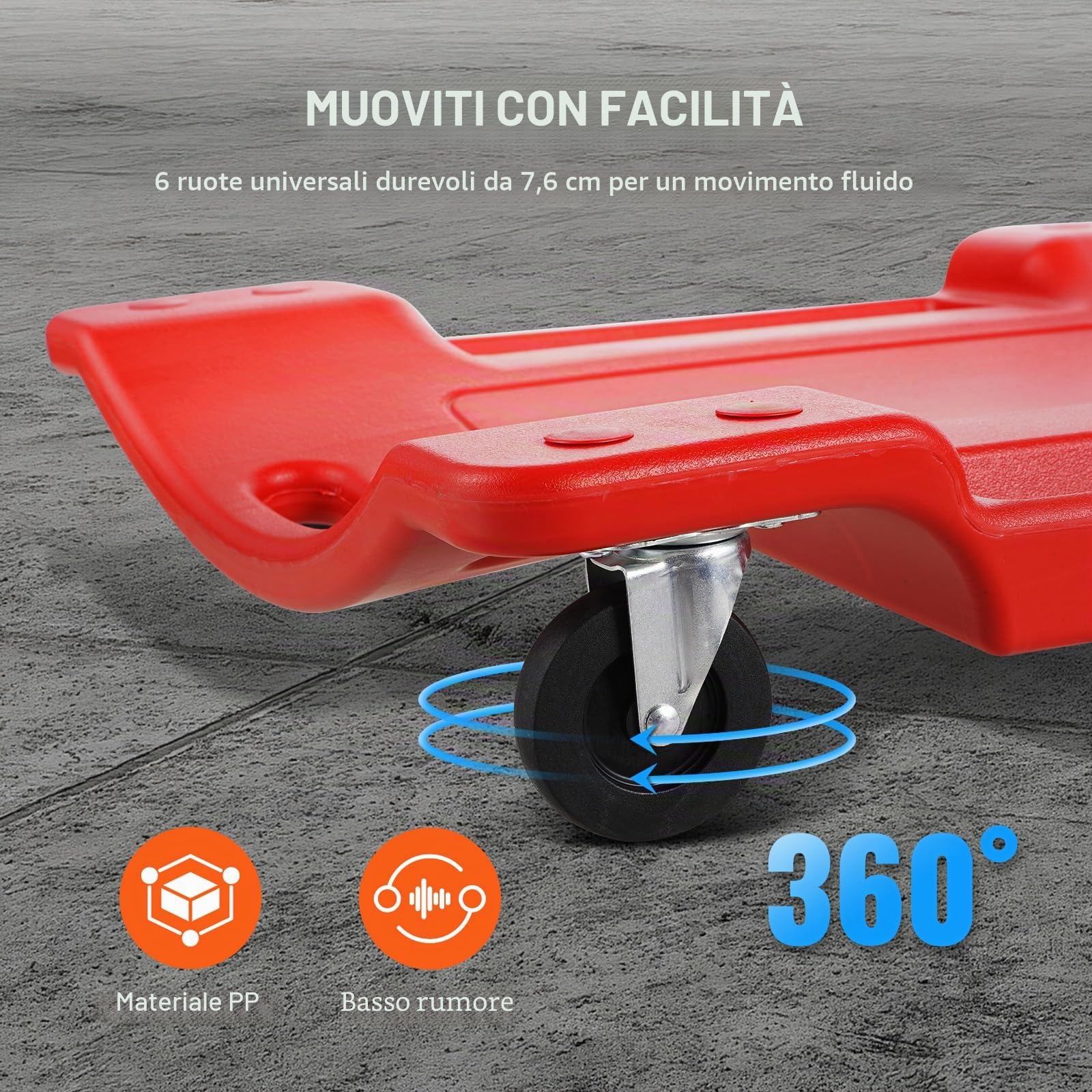VEVOR Tavola Rotante per Meccanico in Plastica 914 mm capacità Carico 158,8kg, Tavola Rotante per Officina Automobilistica in HDPE Design Ergonomico, Poggiatesta Imbottito Due Vassoi per Attrezzi