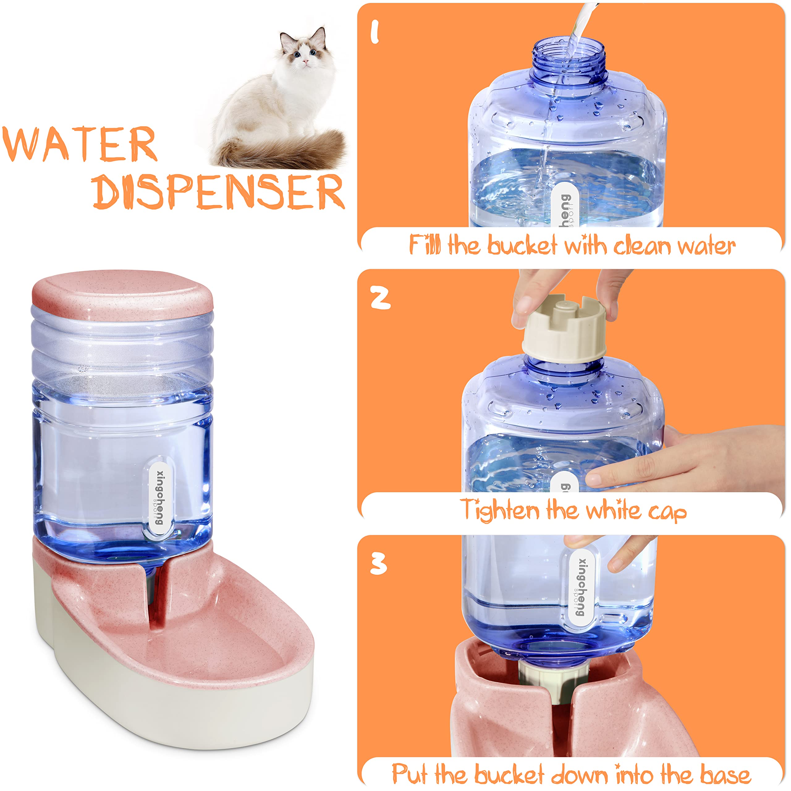 Alimentatore Automatico Per Animali Domestici 3.8L - Distributore Cibo E Acqua A Gravità, Senza Elettricità, Per Piccoli/Medi Animali - Foto 3