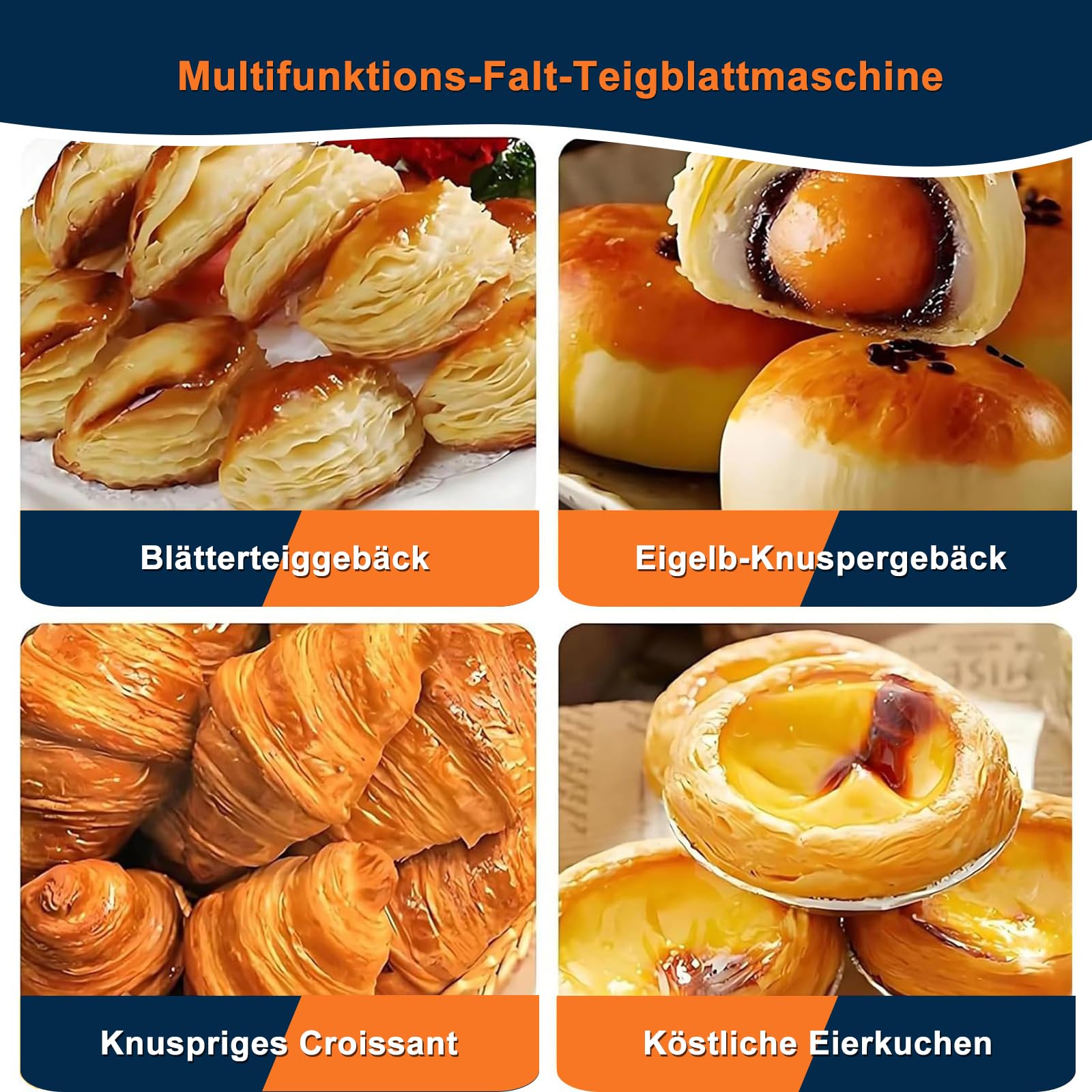 Tragbare,Teigausrollmaschine Faltbar & Manuell | Einstellbare Teigdicke 0-25 mm für Pizzateig, Blätterteig, Nudelteig & Croissants | Edelstahl (90x40cm)