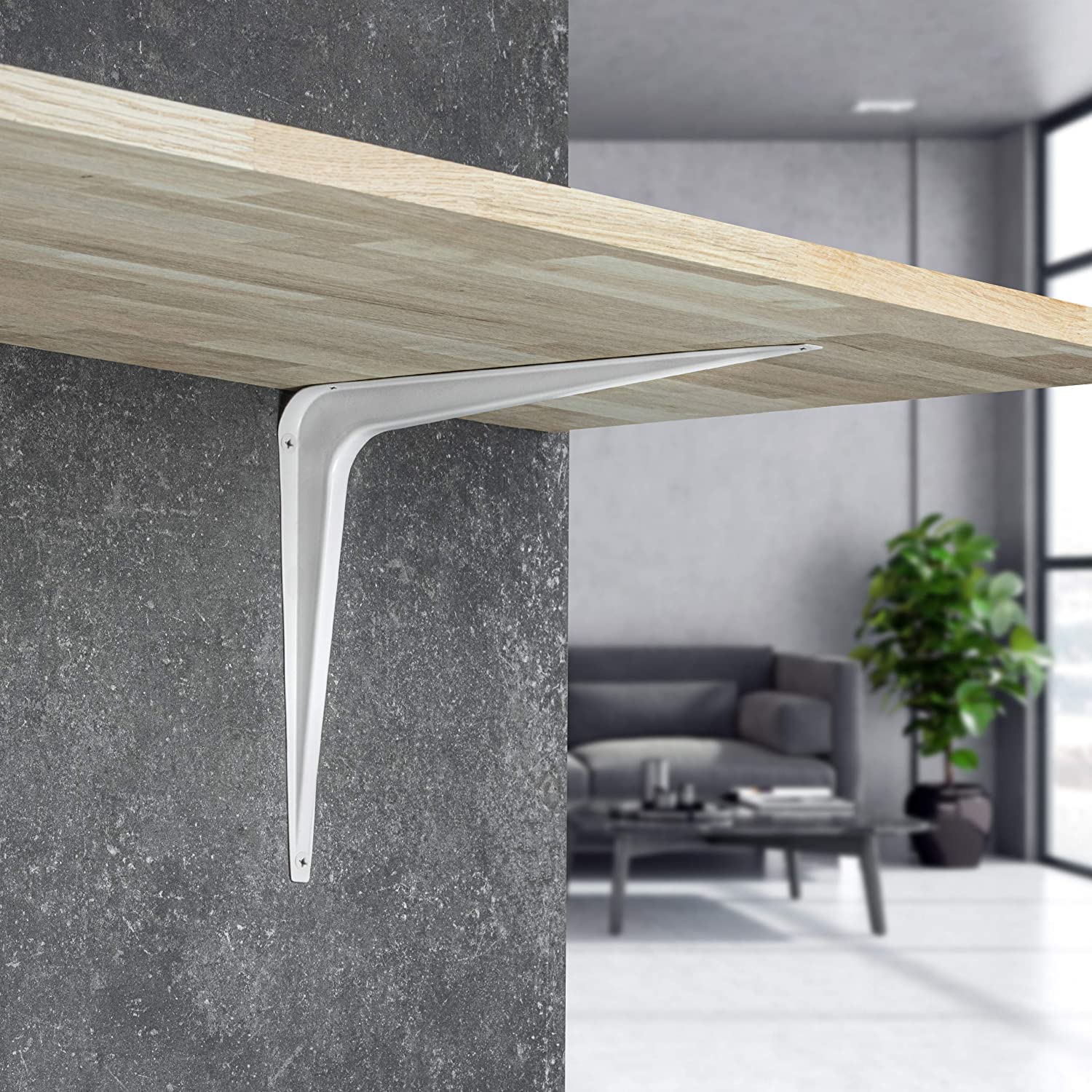 Gedotec Regalträger Metall Regalkonsole 300 mm Stahlblech-Konsole für Wandregale | Regalhalter für die Wand-Montage | 20 Stück - Stahl weiß beschichtet | Winkel-Konsole für Bücher-Regale & Tablare