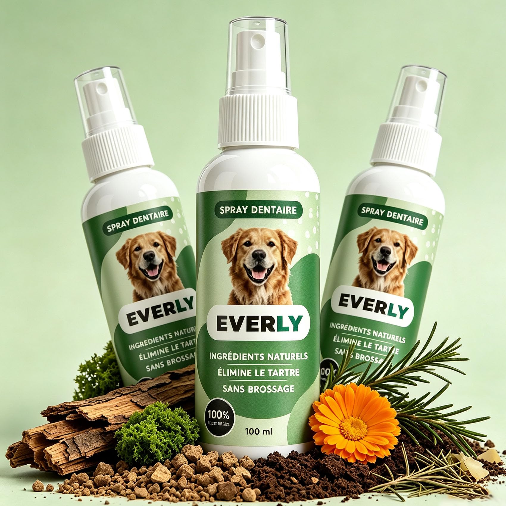 The Everly Spray Dentaire Chien, Antitartre Sans Brossage (300ML)