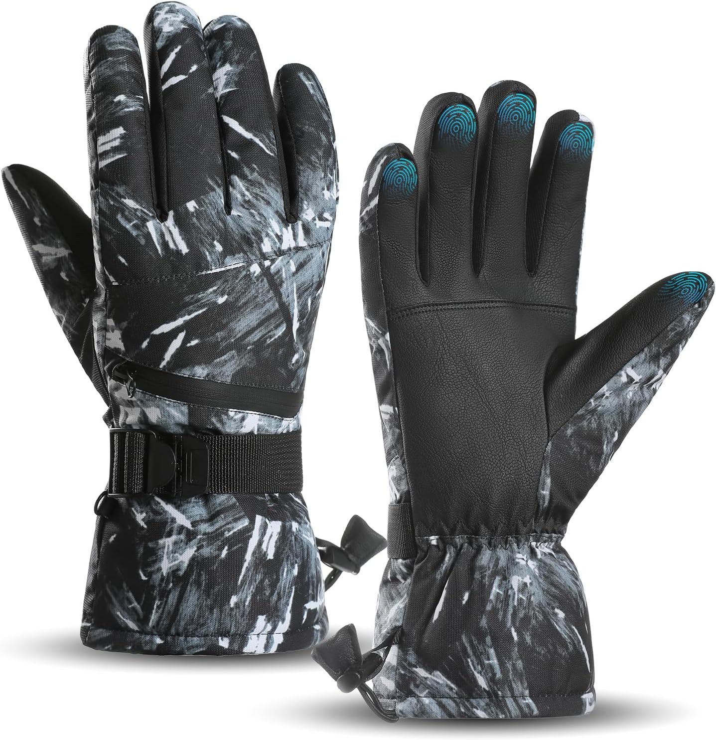 Winter Ski Gloves for Men & Women, Waterproof Insulated Cold Weather Work Gloves, Touchscreen Snow Gloves for Skiing, Snowboarding, Running, Cycling, Winter Work