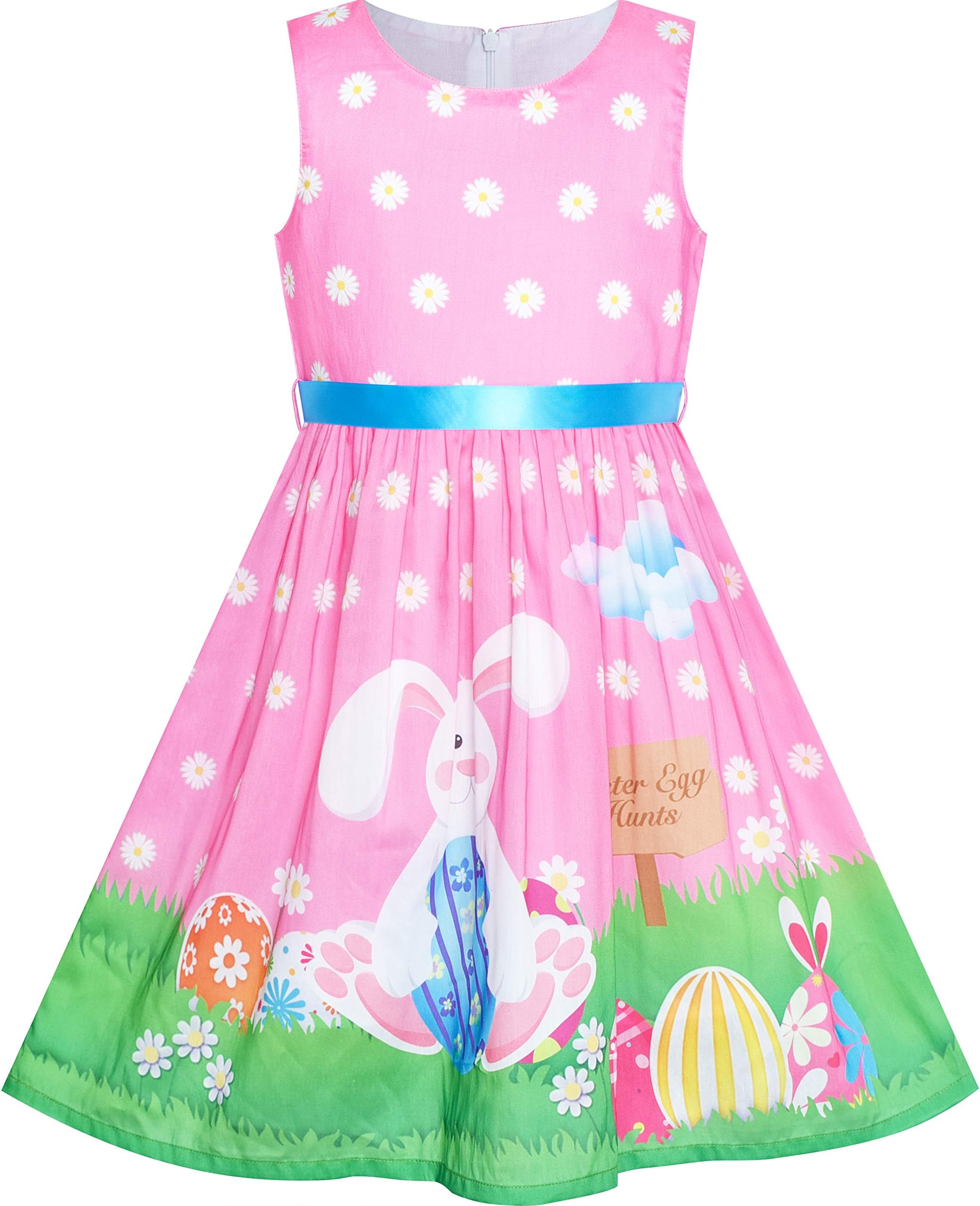 Sunny FashionGirls Dress Blue Flower Print