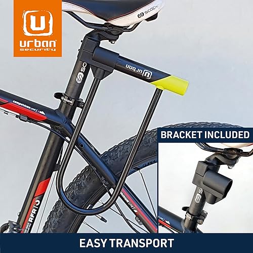 Miniatura 4 de Urban 12U300 - Cerradura de bicicleta en U con soporte, cerradura de bicicleta resistente antirrobo, tamaño óptimo 105X280mm, cerradura antirrobo