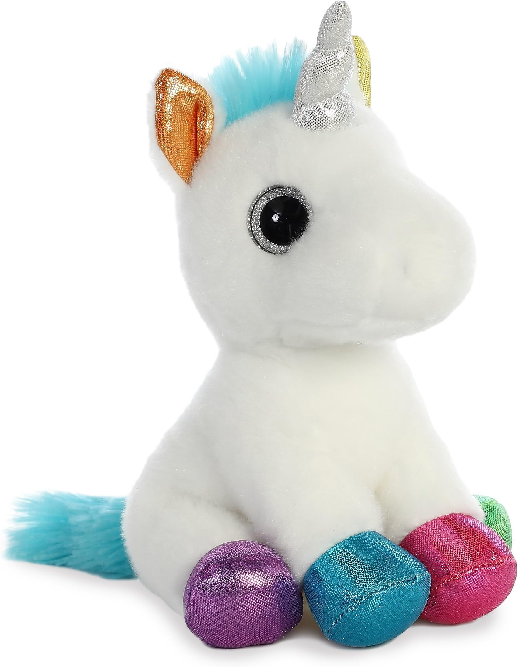 Aurora, 60955, Sparkle Tales, Jewel Unicorn, 7In, Soft Toy, Multi-coloured, White