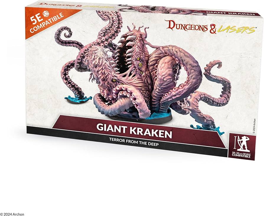 Dungeons & Lasers Giant Kraken Miniature Figure - Large 5.1 Dungeons & Lasers Giant Kraken Miniature Figure - Large 5.1